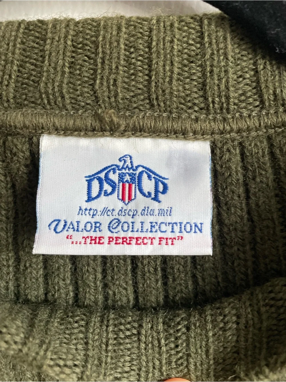 Vintage Army Military Commando Olive DSCP Valor Collection Wool Sweater 40